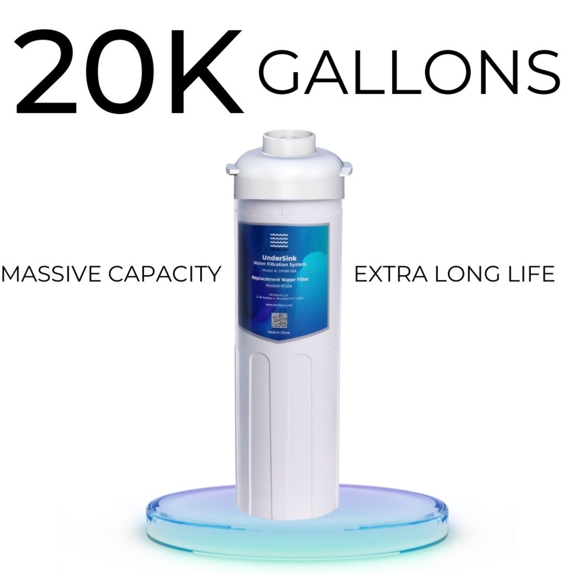 20,000 Gallon Replacement Water Filter For Under Sink Filtration System-1