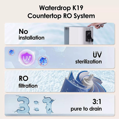 COUNTERTOP REVERSE OSMOSIS WATER FILTER SYSTEM - WATERDROP K19